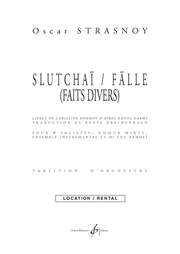 SLUTCHAÏ / FÄLLE Visual